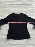 Ann Taylor Top with Feathers sz 0P