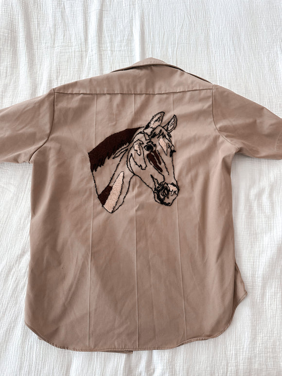 Horse Button Up Sz large