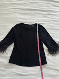 Ann Taylor Top with Feathers sz 0P