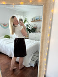 INC 100% Suede Brown Skirt sz 6