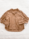 Brown Button Up Blouse Sz med (no name brand)