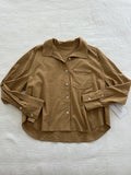 Brown Button Up Blouse Sz med (no name brand)