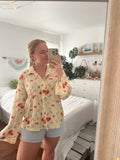 Djerf Avenue duuupe Pajama Top fits like a large