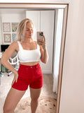 The Limited Red Shorts fit like a size 27/4