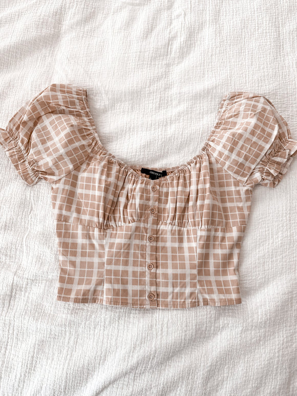 F21 Gingham Top sz small, new with tags