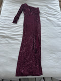 Xscape Sequin One Sleeve Dress sz 8